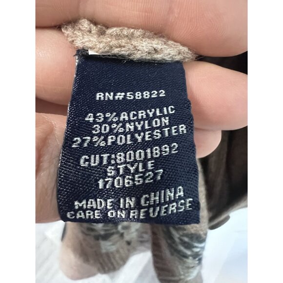 Max Edition Fair Isle Knit Cardigan Sweater Womens XL Beige Effortless cabincore - Picture 5 of 8